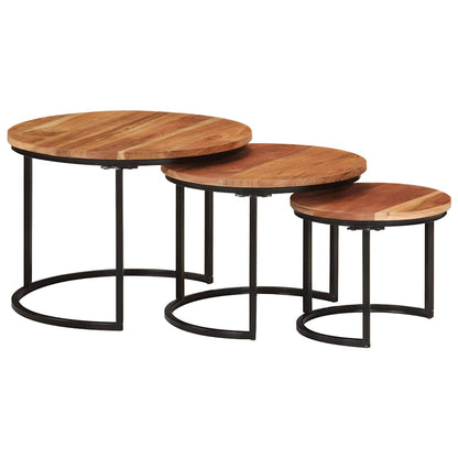 vidaXL Tables gigognes 3 pcs Bois d'acacia massif