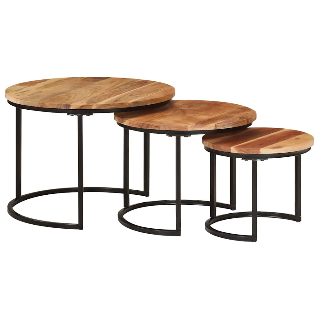 vidaXL Tables gigognes 3 pcs Bois d'acacia massif