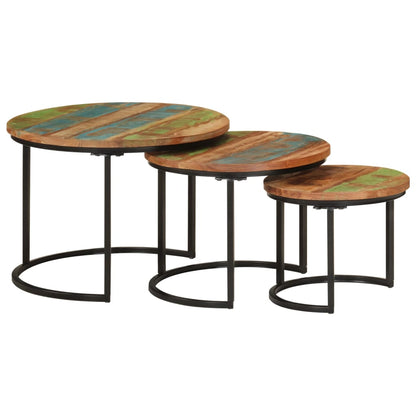 vidaXL Tables basses gigognes 3 pcs. Bois massif recyclé