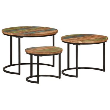 vidaXL Tables basses gigognes 3 pcs. Bois massif recyclé