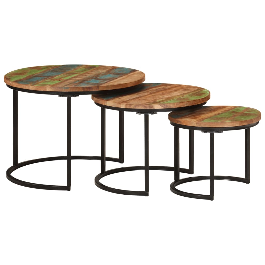 vidaXL Tables basses gigognes 3 pcs. Bois massif recyclé