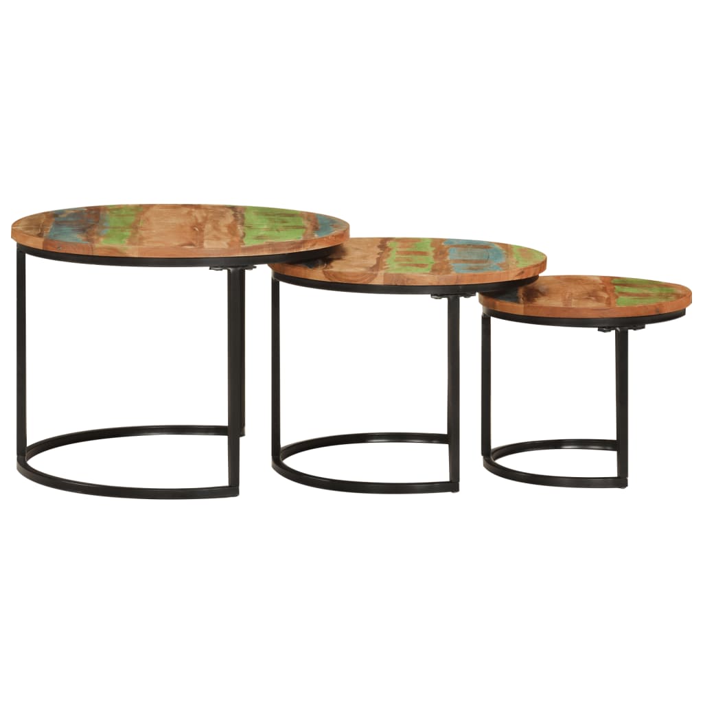 vidaXL Tables basses gigognes 3 pcs. Bois massif recyclé