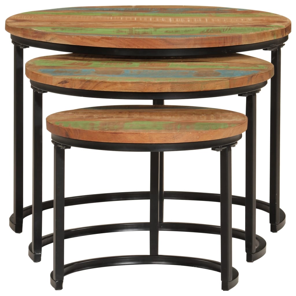 vidaXL Tables basses gigognes 3 pcs. Bois massif recyclé