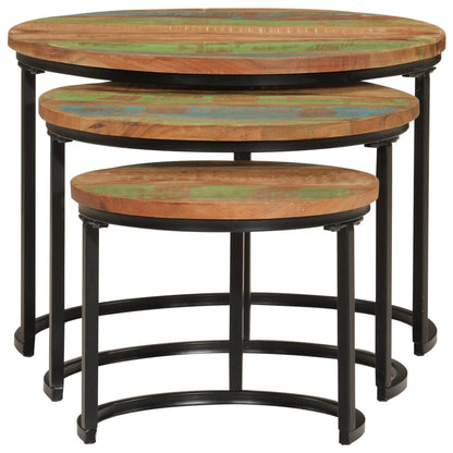 vidaXL Tables basses gigognes 3 pcs. Bois massif recyclé