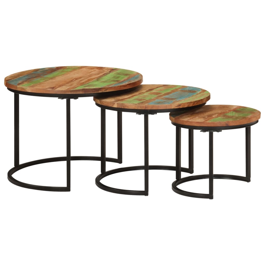 vidaXL Tables basses gigognes 3 pcs. Bois massif recyclé