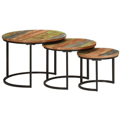 vidaXL Tables basses gigognes 3 pcs. Bois massif recyclé