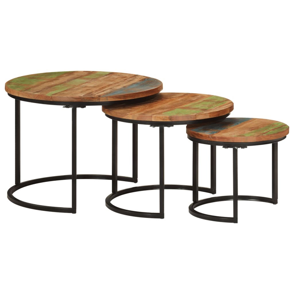 vidaXL Tables basses gigognes 3 pcs. Bois massif recyclé