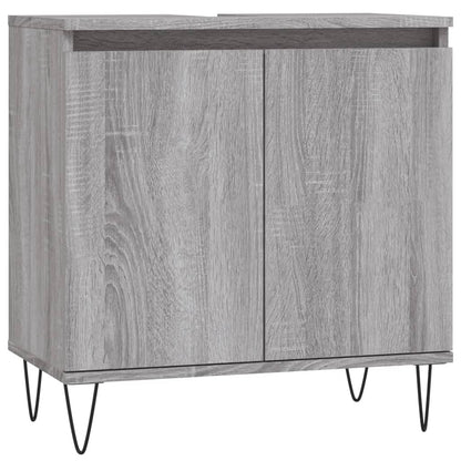 vidaXL Ensemble de meubles de salle de bain 3 pcs Gris Aggloméré Sonoma