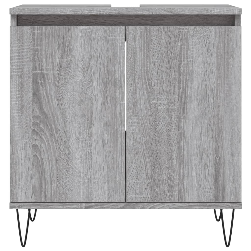 vidaXL Ensemble de meubles de salle de bain 3 pcs Gris Aggloméré Sonoma