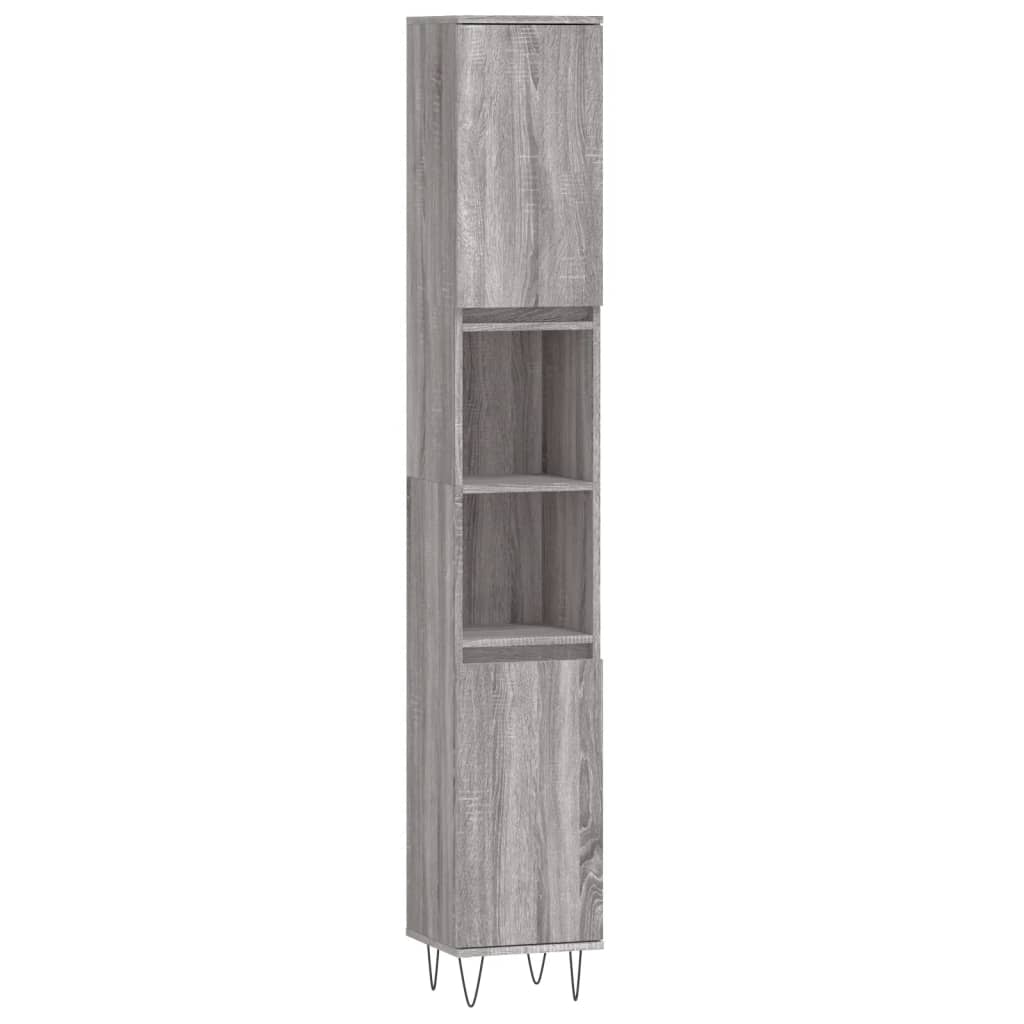 vidaXL Ensemble de meubles de salle de bain 3 pcs Gris Aggloméré Sonoma
