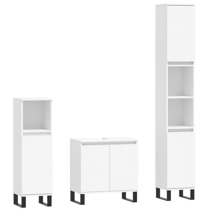 vidaXL Ensemble de meubles de salle de bain 3 pcs Blanc Matériau à base de bois