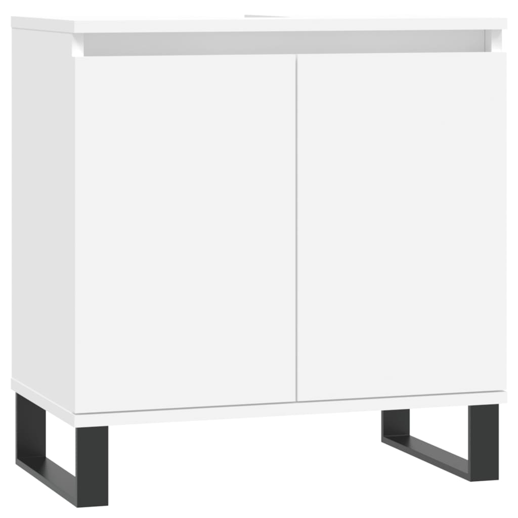 vidaXL Ensemble de meubles de salle de bain 3 pcs Blanc Matériau à base de bois