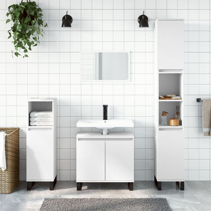vidaXL Ensemble de meubles de salle de bain 3 pcs Blanc Matériau à base de bois