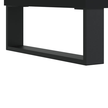 vidaXL 3-tlg. Badmöbel-Set Schwarz Holzwerkstoff