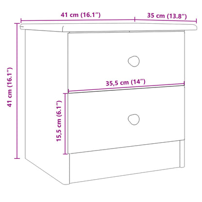 vidaXL Table de chevet ALTA Nature 41x35x41 cm Pin massif