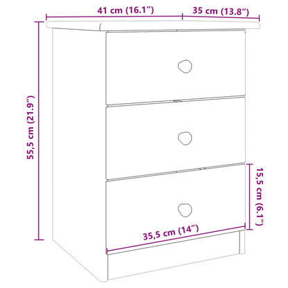 vidaXL Table de chevet ALTA blanc 41x35x55,5 cm pin massif