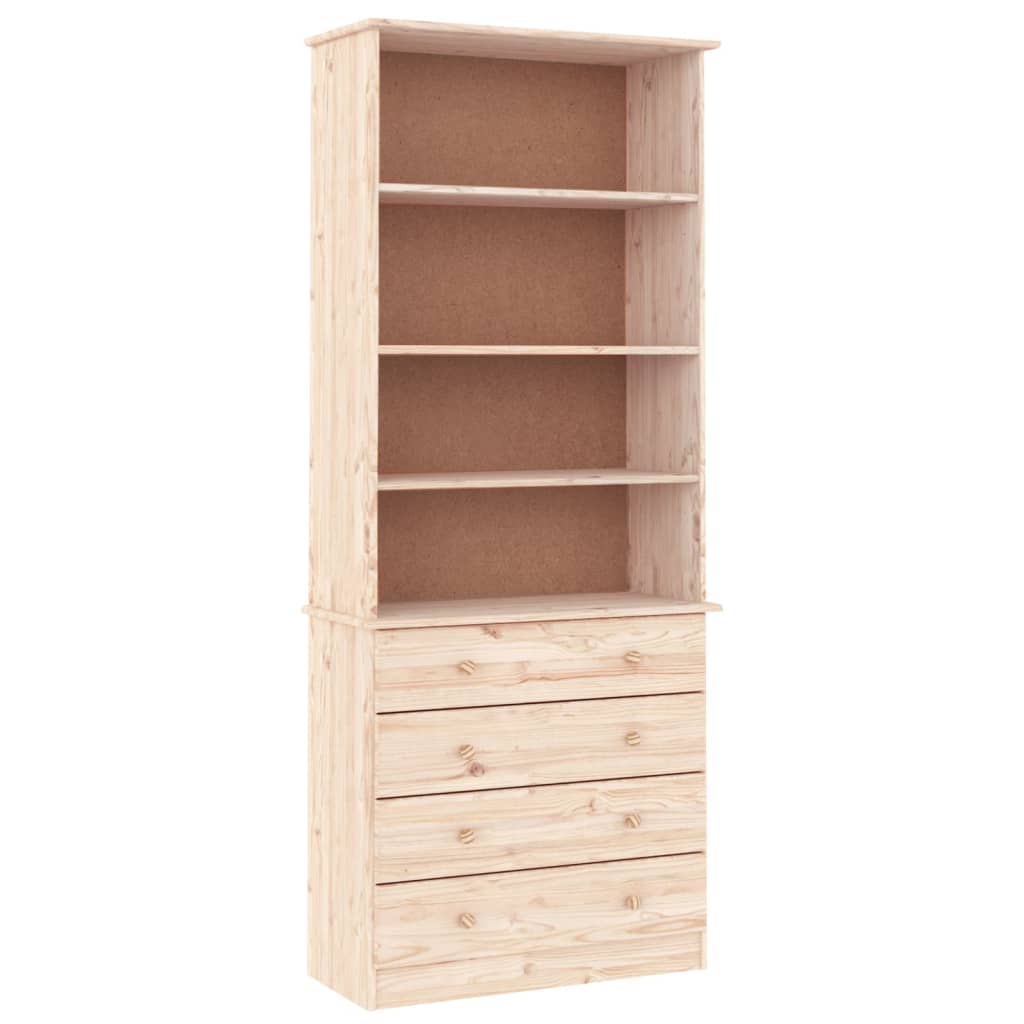 vidaXL Bücherregal mit Schubladen ALTA 77x35x186,5cm Massivholz Kiefer