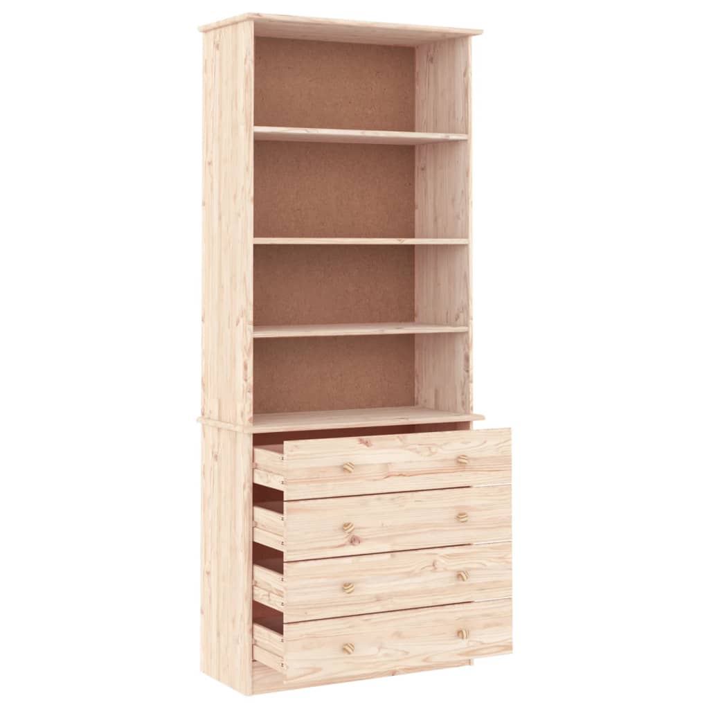 vidaXL Bücherregal mit Schubladen ALTA 77x35x186,5cm Massivholz Kiefer