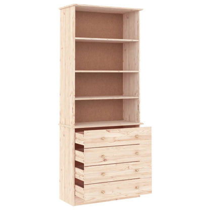 vidaXL Bücherregal mit Schubladen ALTA 77x35x186,5cm Massivholz Kiefer