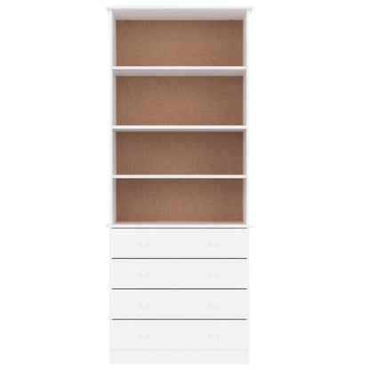 vidaXL Bücherregal mit Schubladen ALTA Weiß 77x35x186,5 cm Kiefernholz