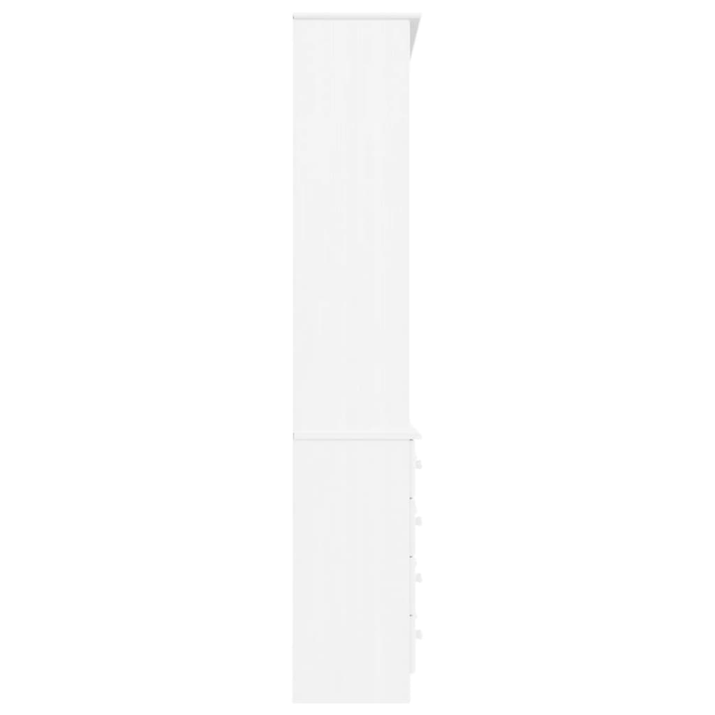 vidaXL Bücherregal mit Schubladen ALTA Weiß 77x35x186,5 cm Kiefernholz
