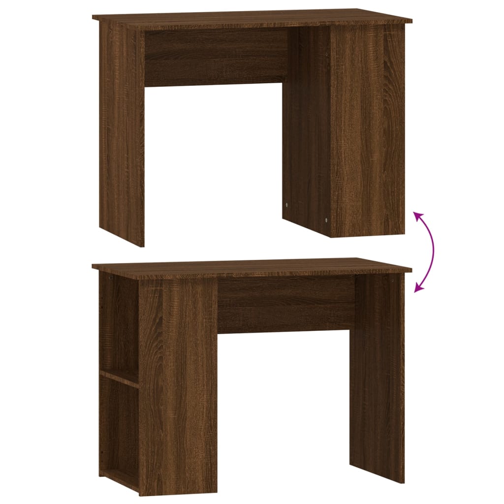 vidaXL Bureau marron aspect chêne 100x55x75 cm en bois d'ingénierie