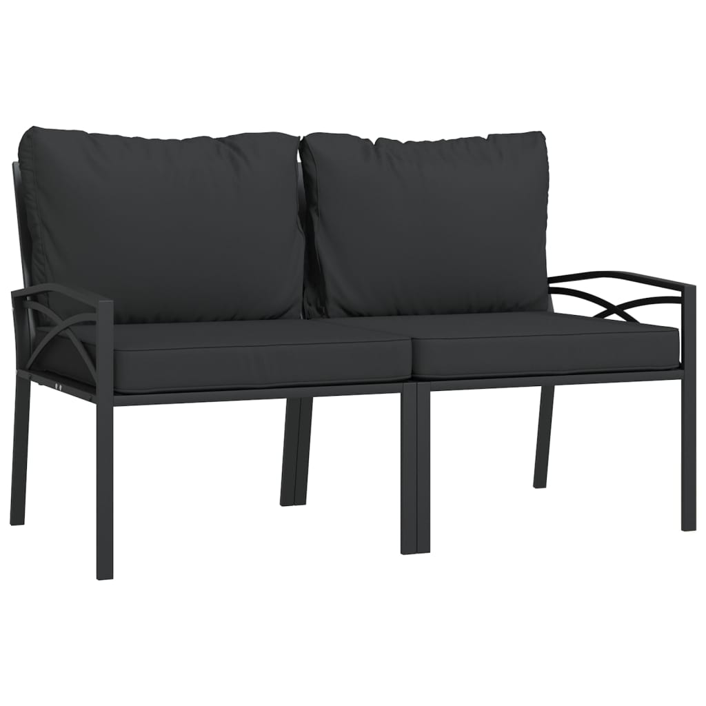 vidaXL Salon de jardin 6 pcs avec coussins gris Acier