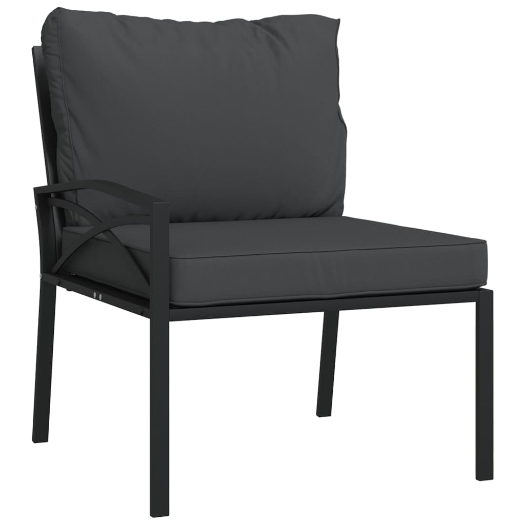 vidaXL Salon de jardin 6 pcs avec coussins gris Acier