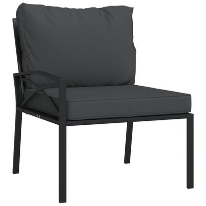 vidaXL Salon de jardin 6 pcs avec coussins gris Acier