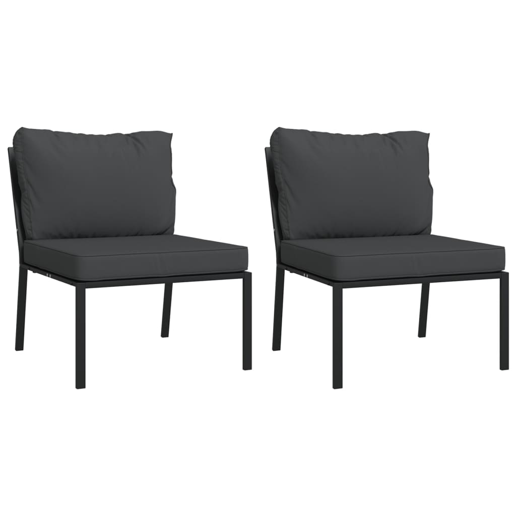 vidaXL Salon de jardin 6 pcs avec coussins gris Acier