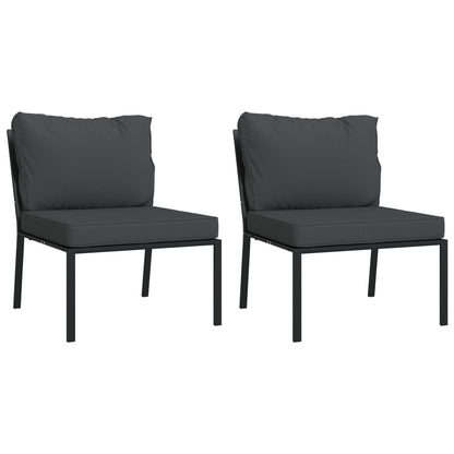 vidaXL Salon de jardin 6 pcs avec coussins gris Acier
