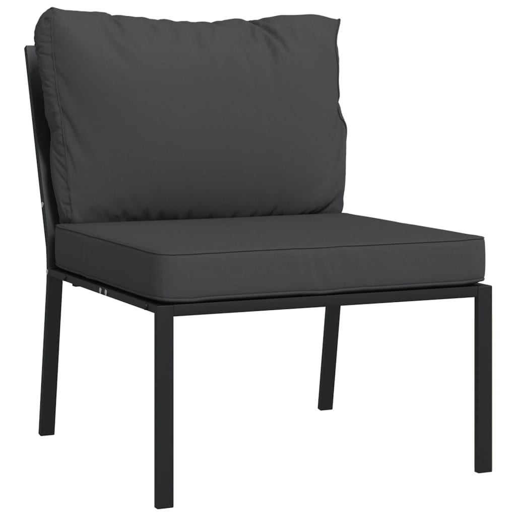 vidaXL Salon de jardin 6 pcs avec coussins gris Acier