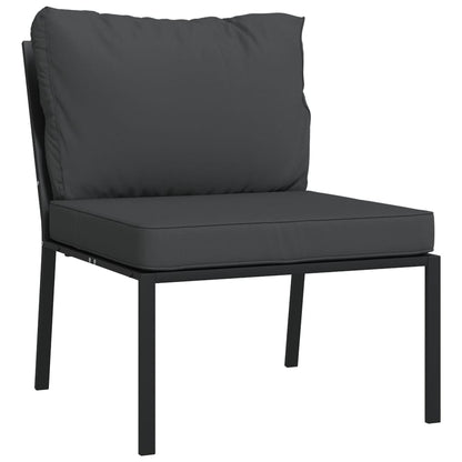 vidaXL Salon de jardin 6 pcs avec coussins gris Acier