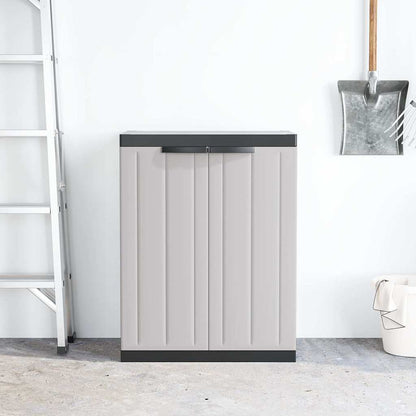 vidaXL Gartenschrank Grau und Schwarz 65x37x85 cm PP