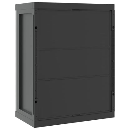 vidaXL Gartenschrank Grau und Schwarz 65x37x85 cm PP