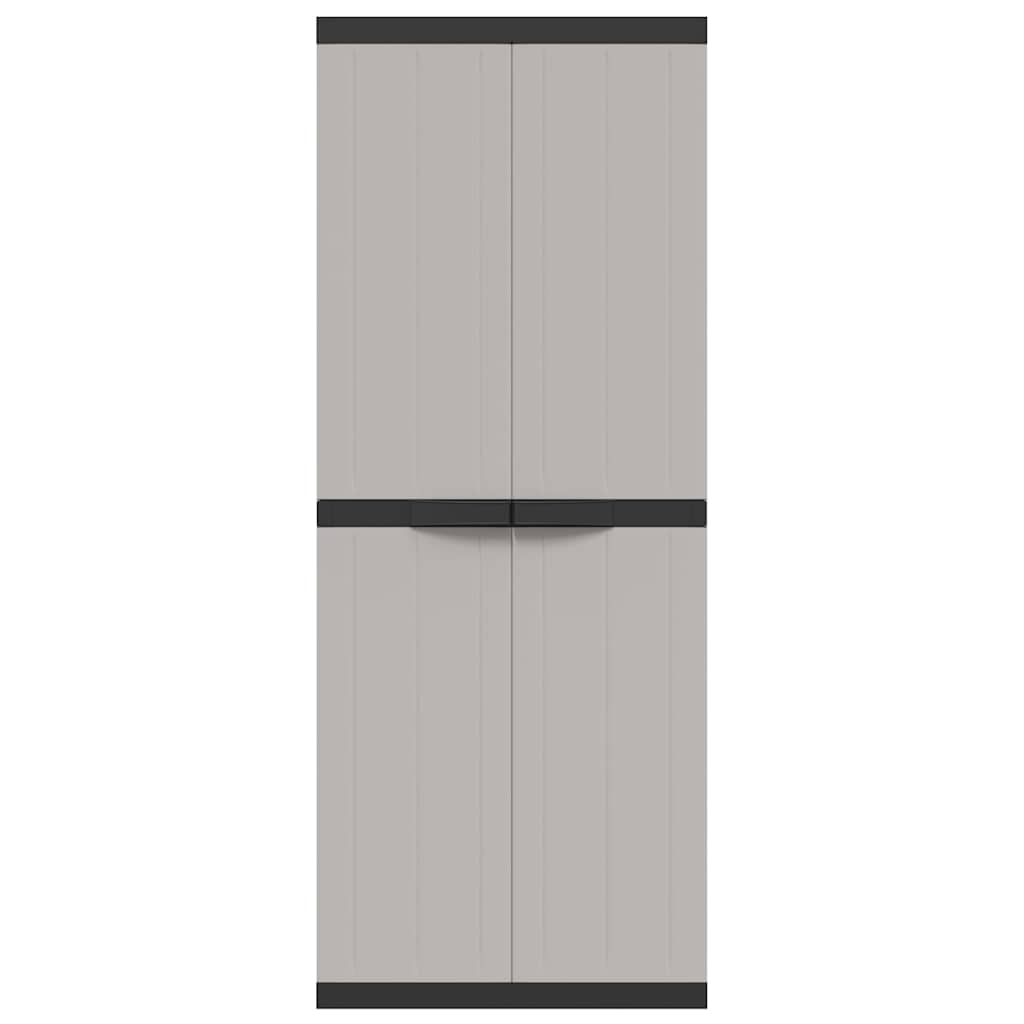 vidaXL Gartenschrank Grau und Schwarz 65x37x165 cm PP
