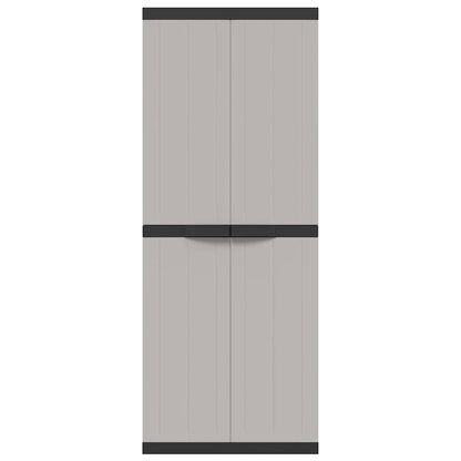vidaXL Gartenschrank Grau und Schwarz 65x37x165 cm PP