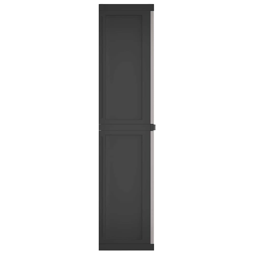 vidaXL Gartenschrank Grau und Schwarz 65x37x165 cm PP