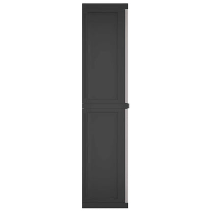 vidaXL Gartenschrank Grau und Schwarz 65x37x165 cm PP