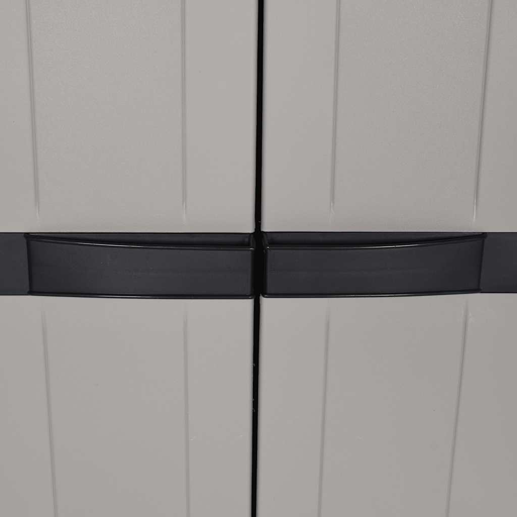 vidaXL Gartenschrank Grau und Schwarz 65x37x165 cm PP