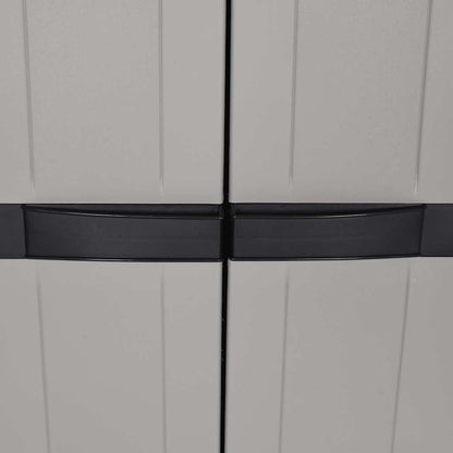 vidaXL Gartenschrank Grau und Schwarz 65x37x165 cm PP