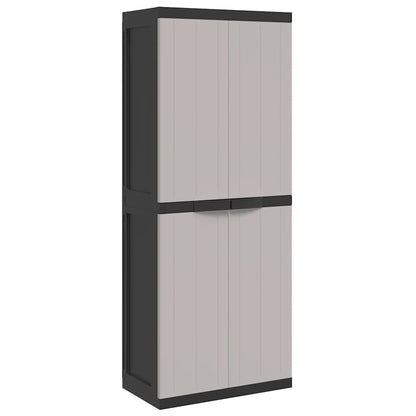 vidaXL Armoire de jardin gris et noir 65x37x165 cm PP