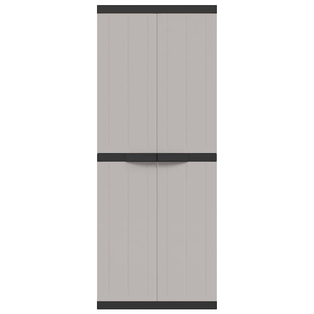 vidaXL Armoire de jardin gris et noir 65x37x165 cm PP