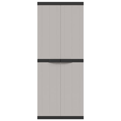 vidaXL Armoire de jardin gris et noir 65x37x165 cm PP