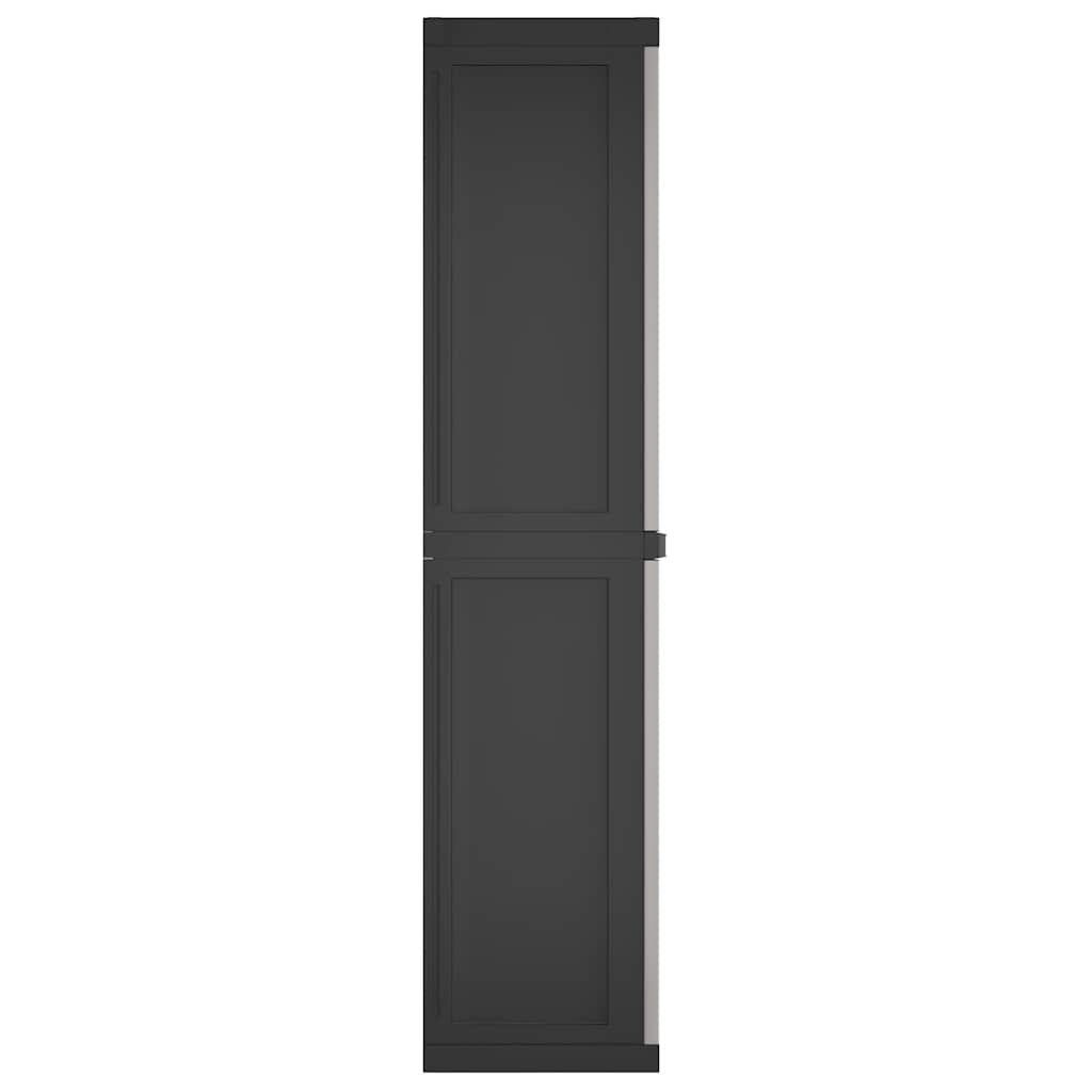 vidaXL Armoire de jardin gris et noir 65x37x165 cm PP