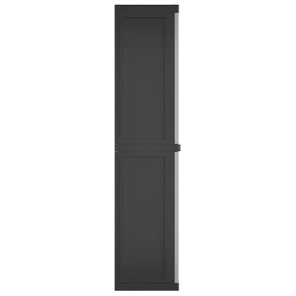 vidaXL Armoire de jardin gris et noir 65x37x165 cm PP