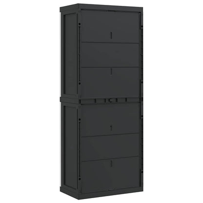 vidaXL Armoire de jardin gris et noir 65x37x165 cm PP