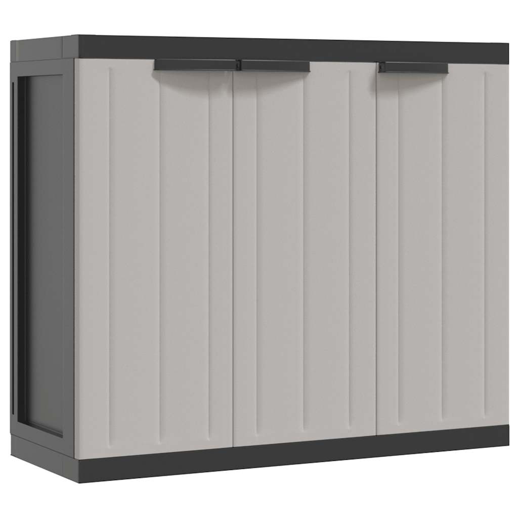 vidaXL Gartenschrank Grau und Schwarz 97x37x85 cm PP