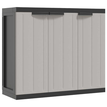 vidaXL Gartenschrank Grau und Schwarz 97x37x85 cm PP