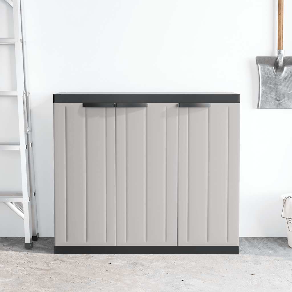 vidaXL Gartenschrank Grau und Schwarz 97x37x85 cm PP